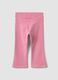Pink organic stretch-cotton flared trousers for baby girl_1