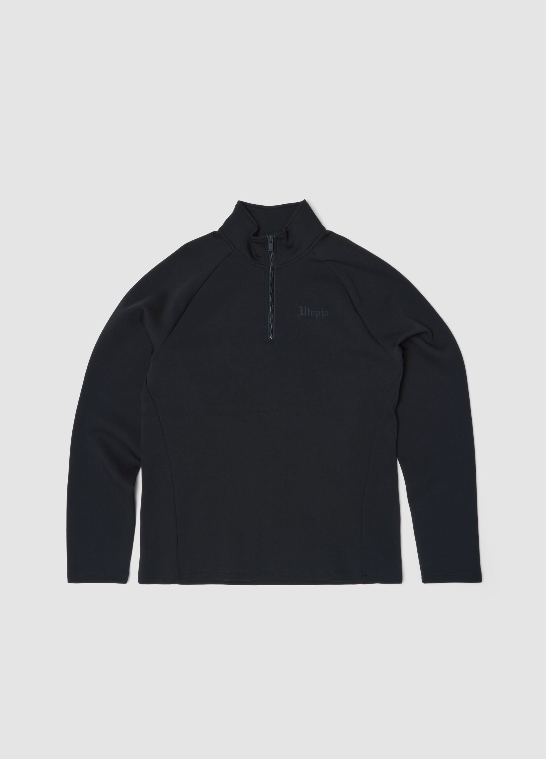 Technical Half-Zip Sweater &ndash; Fitted Black