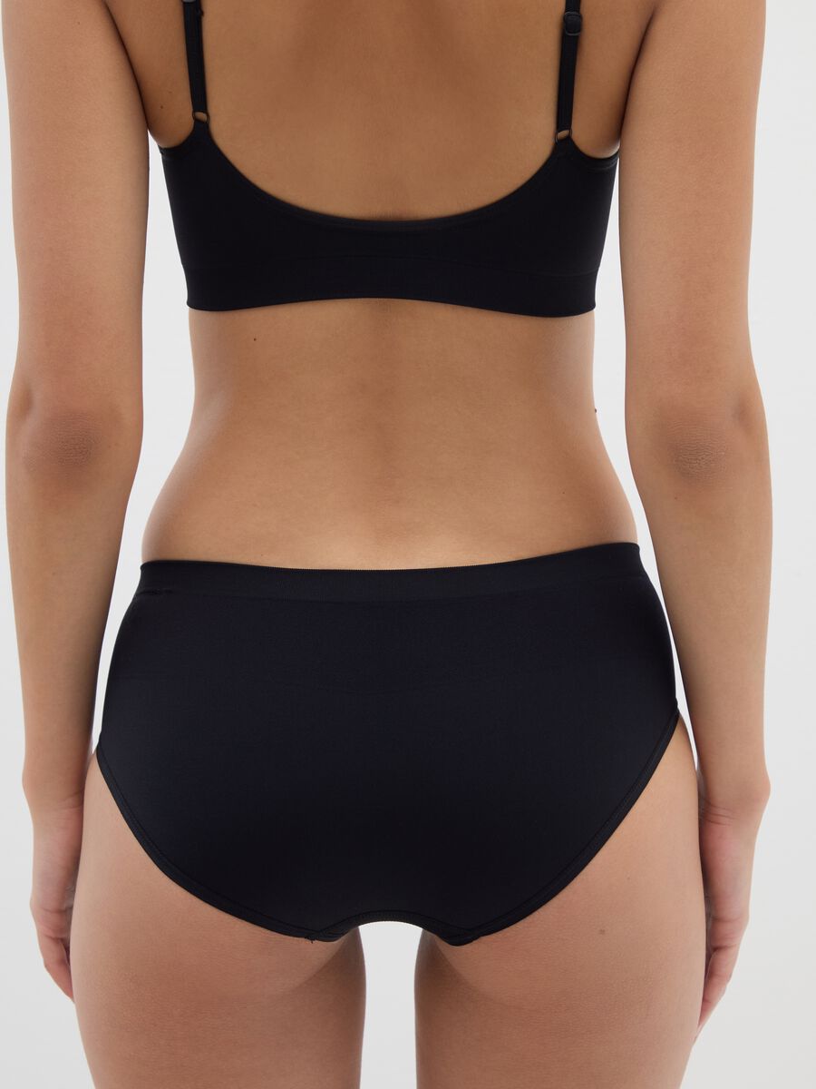 Black stretch fabric briefs_2