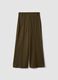Green wide-leg stretch viscose chino trousers_0