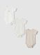 3-pack of multicolour organic cotton crew-neck bodysuits with print_0