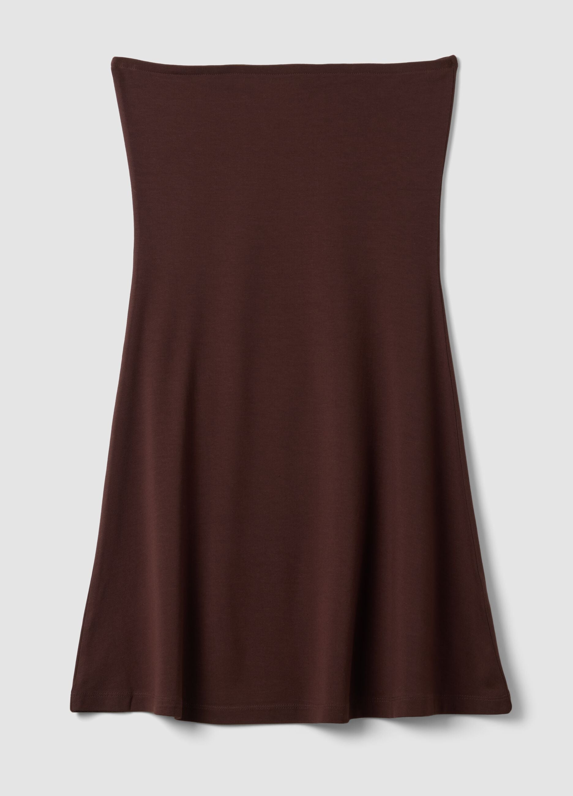 Brown Stretch Viscose Mini Dress
