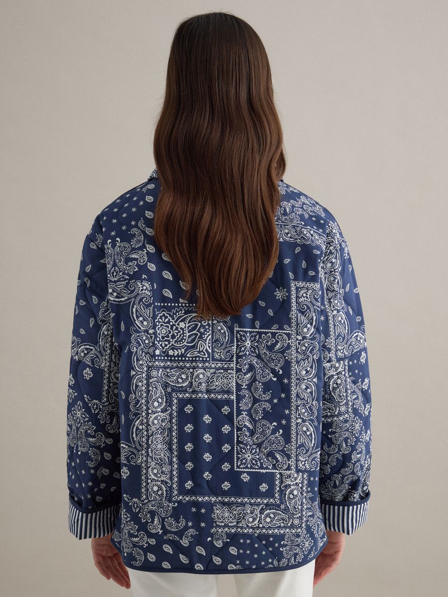 Multicolour padded jacket in pure cotton regular fit with pattern_4