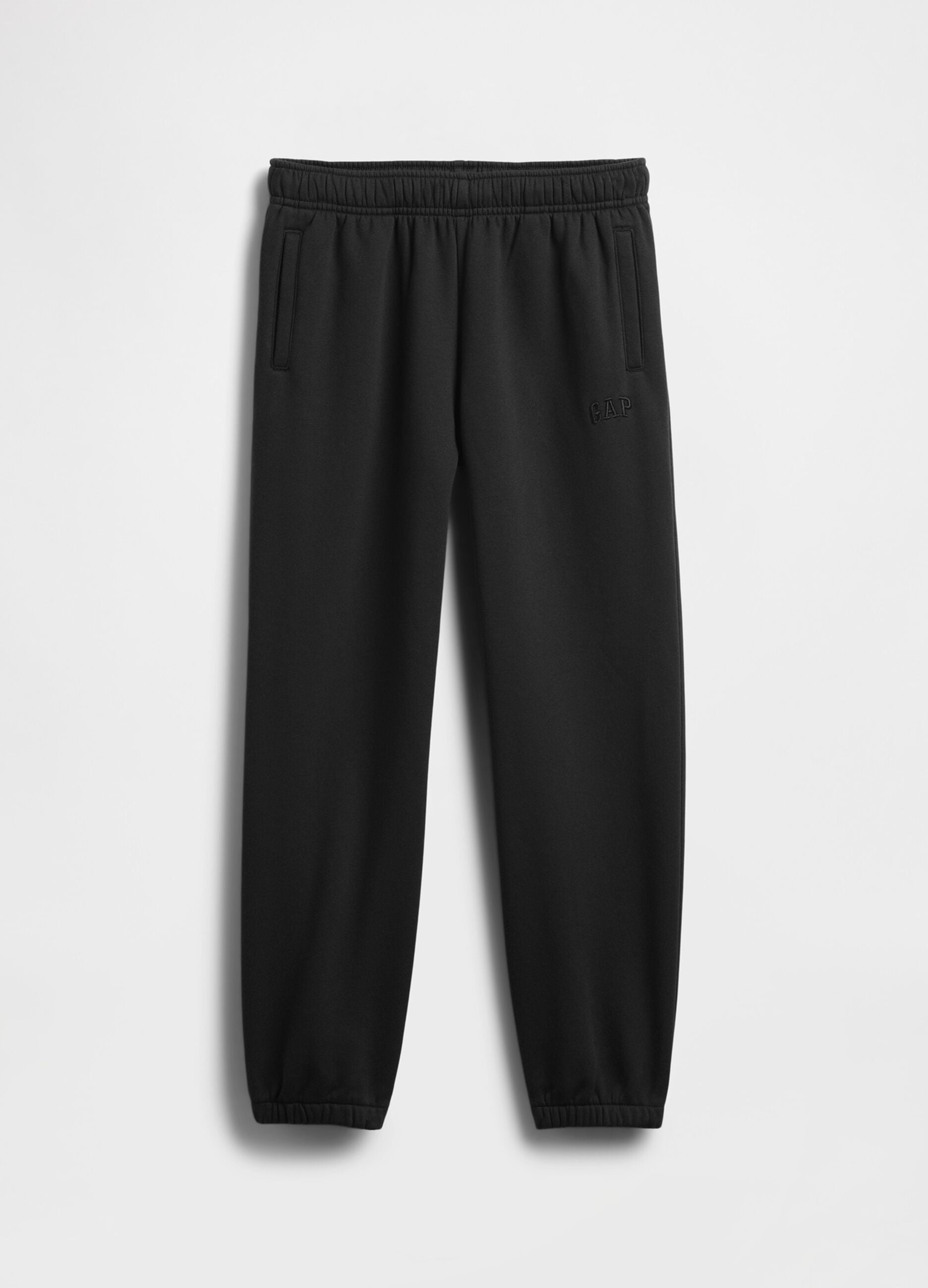 Black cotton blend trousers for girls