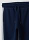 Blue pure cotton joggers with side stripes for boys_5