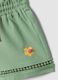 Green stretch cotton shorts for baby girl, regular fit_3