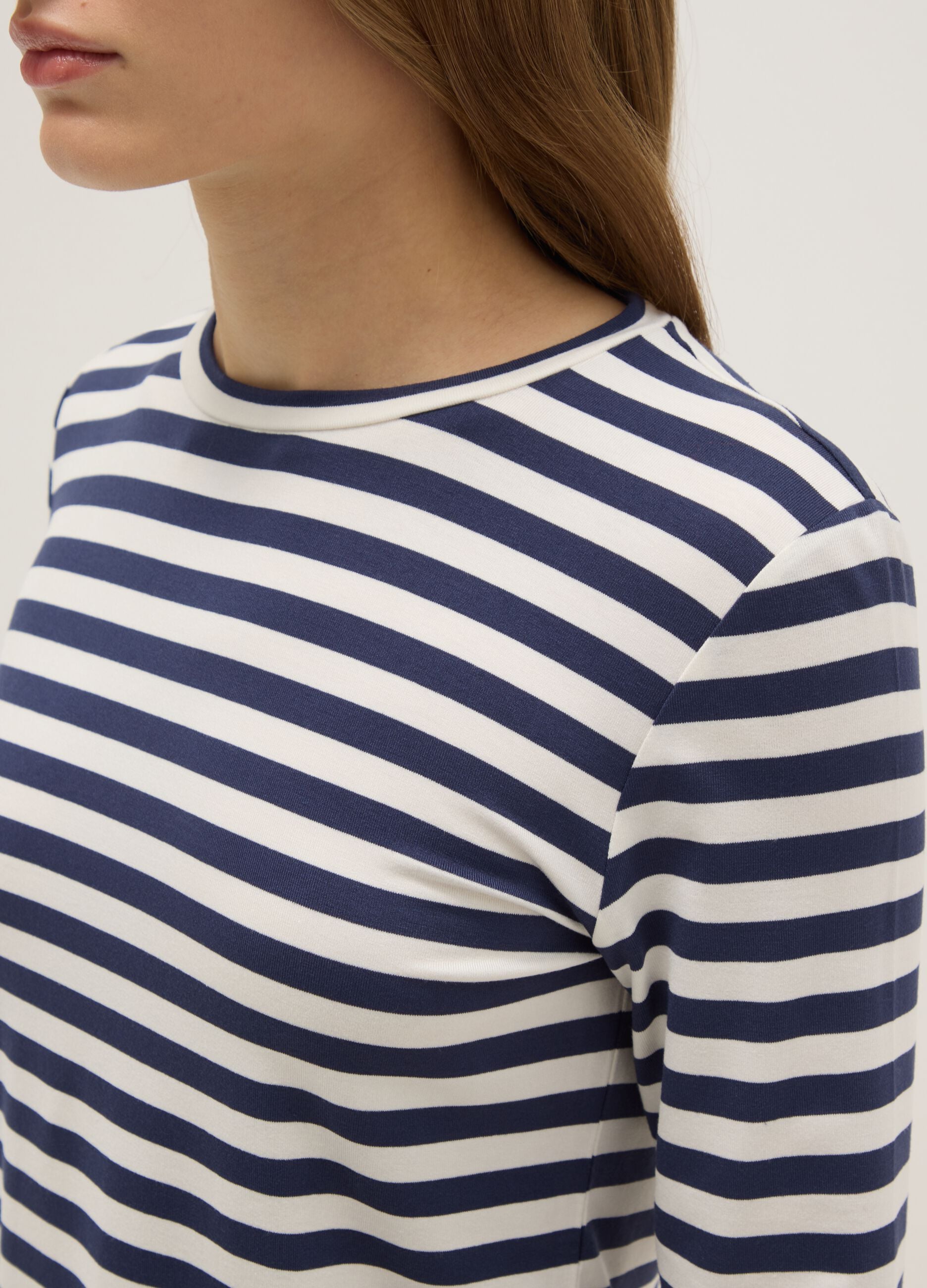 Multicolour striped long sleeve T-shirt, regular fit