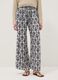 White pure viscose patterned trousers, regular fit_1