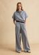 Blue striped palazzo trousers with elasticated waist_0