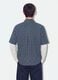 Blue checked cropped pure cotton shirt with layered over-fit sleeves_3