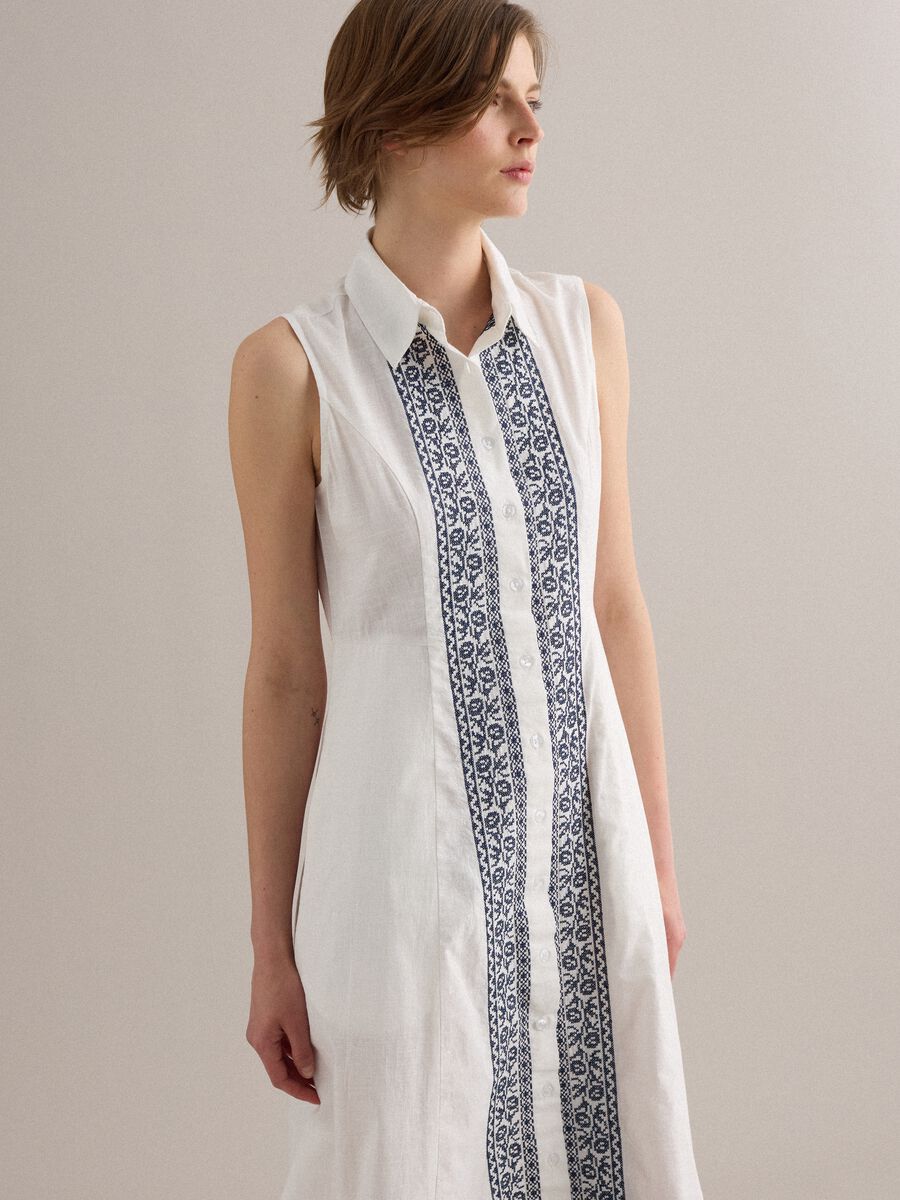 White pure cotton shirt dress_2