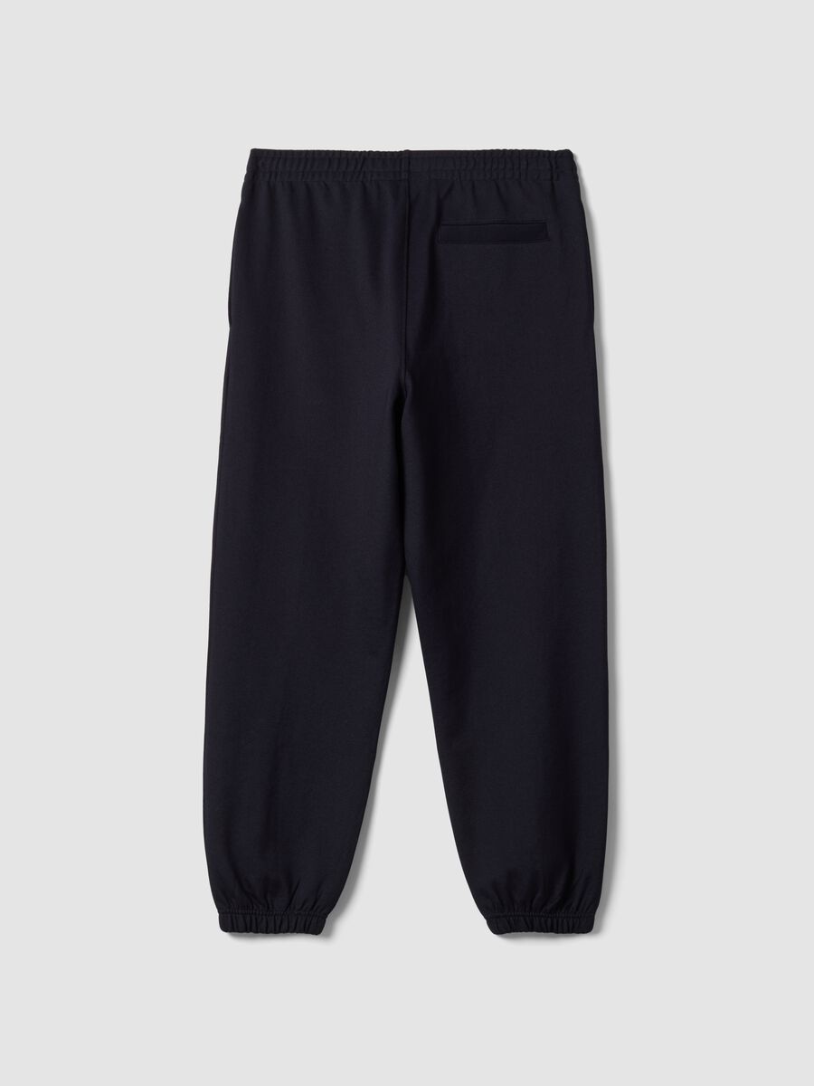 Pantaloni jogger blu notte in tessuto elasticizzato relaxed fit_1