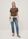 Brown pure cotton regular-fit T-shirt with embroidered chest pocket_1