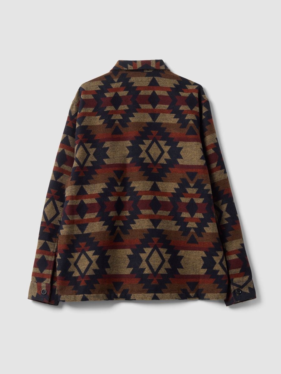 Multicolour geometric-print bowling-collar shacket, oversized fit_7