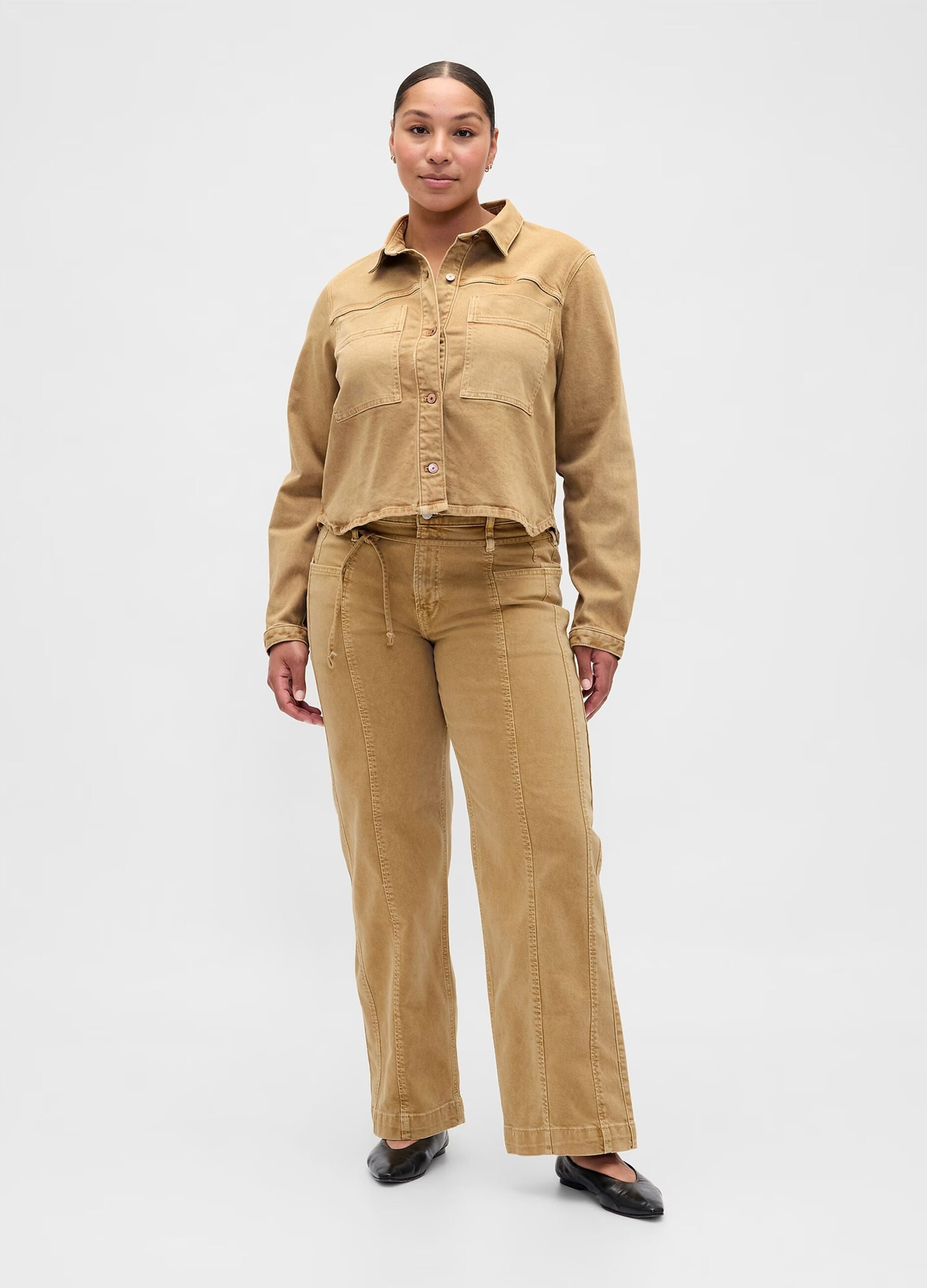 Beige Stretch Denim Trousers