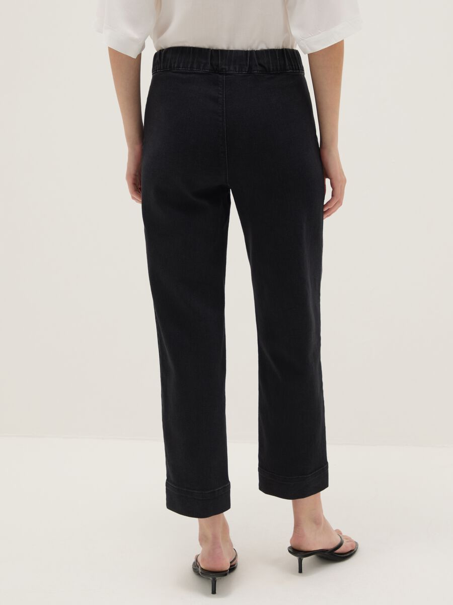 Black Cotton Blend Slim Fit Chino Trousers_2