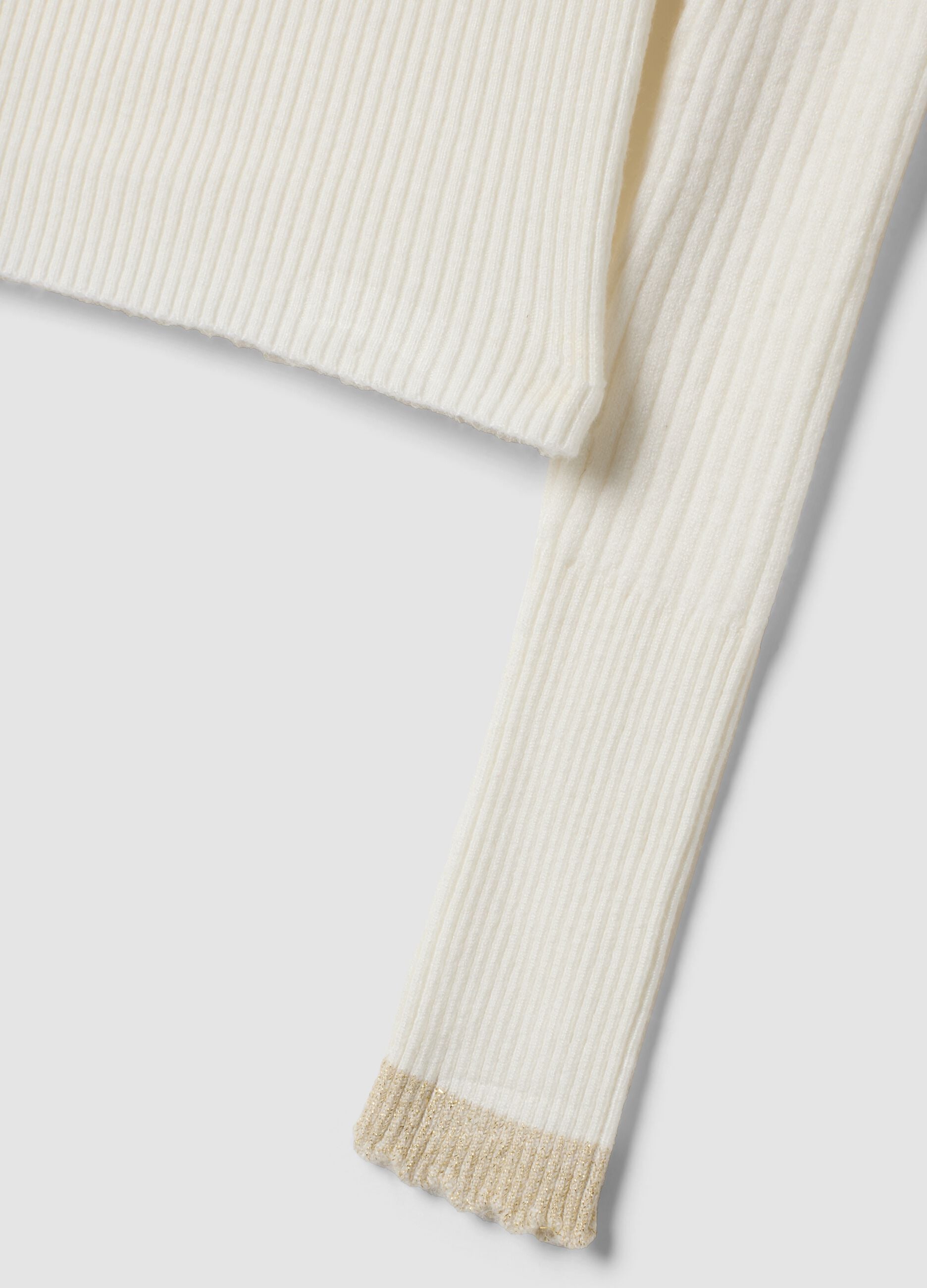 White viscose-blend fitted boat-neck top