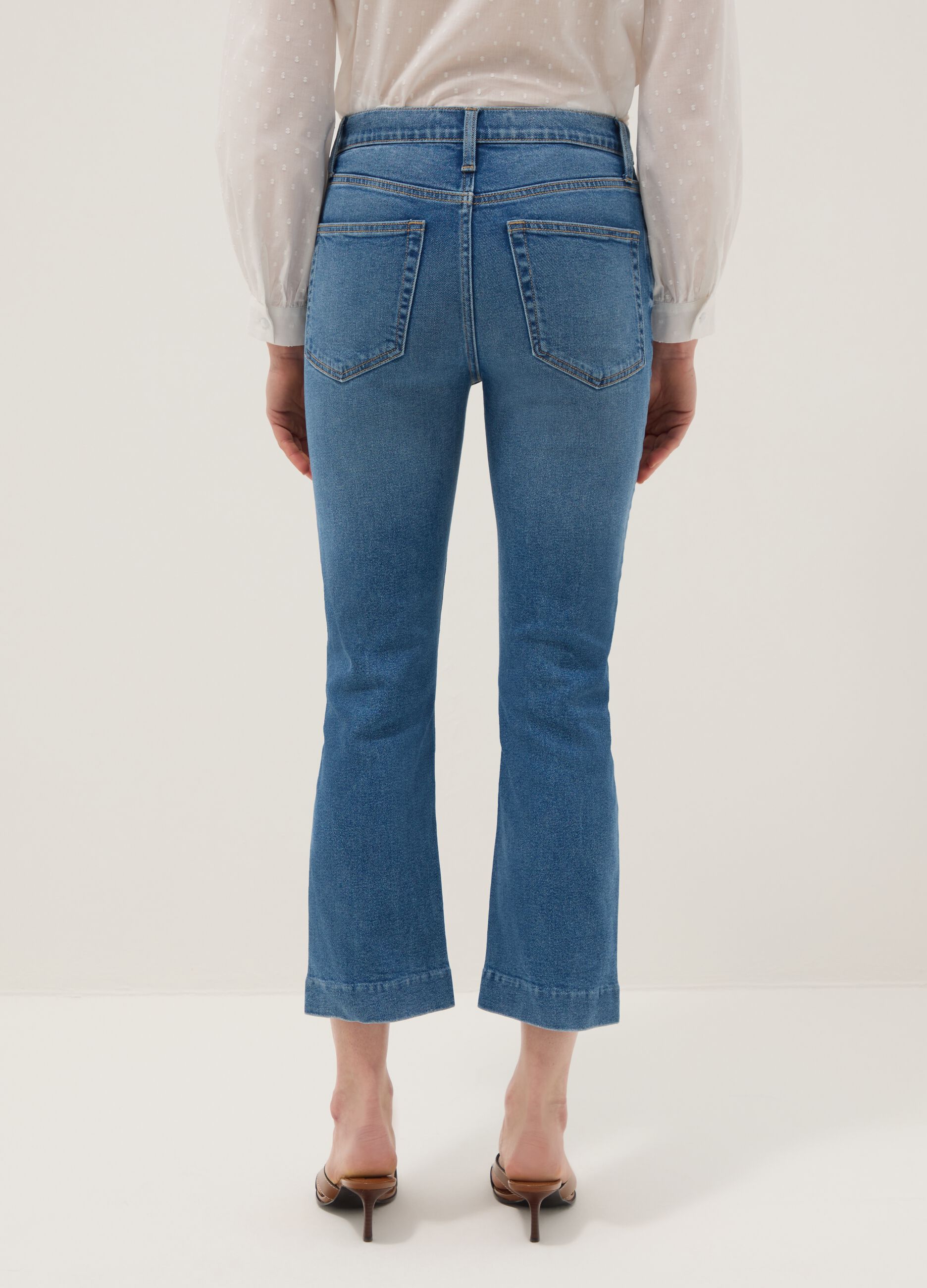 Bootcut jeans in blue stretch denim cotton