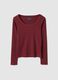 Red pure cotton long sleeve T-shirt regular fit_4