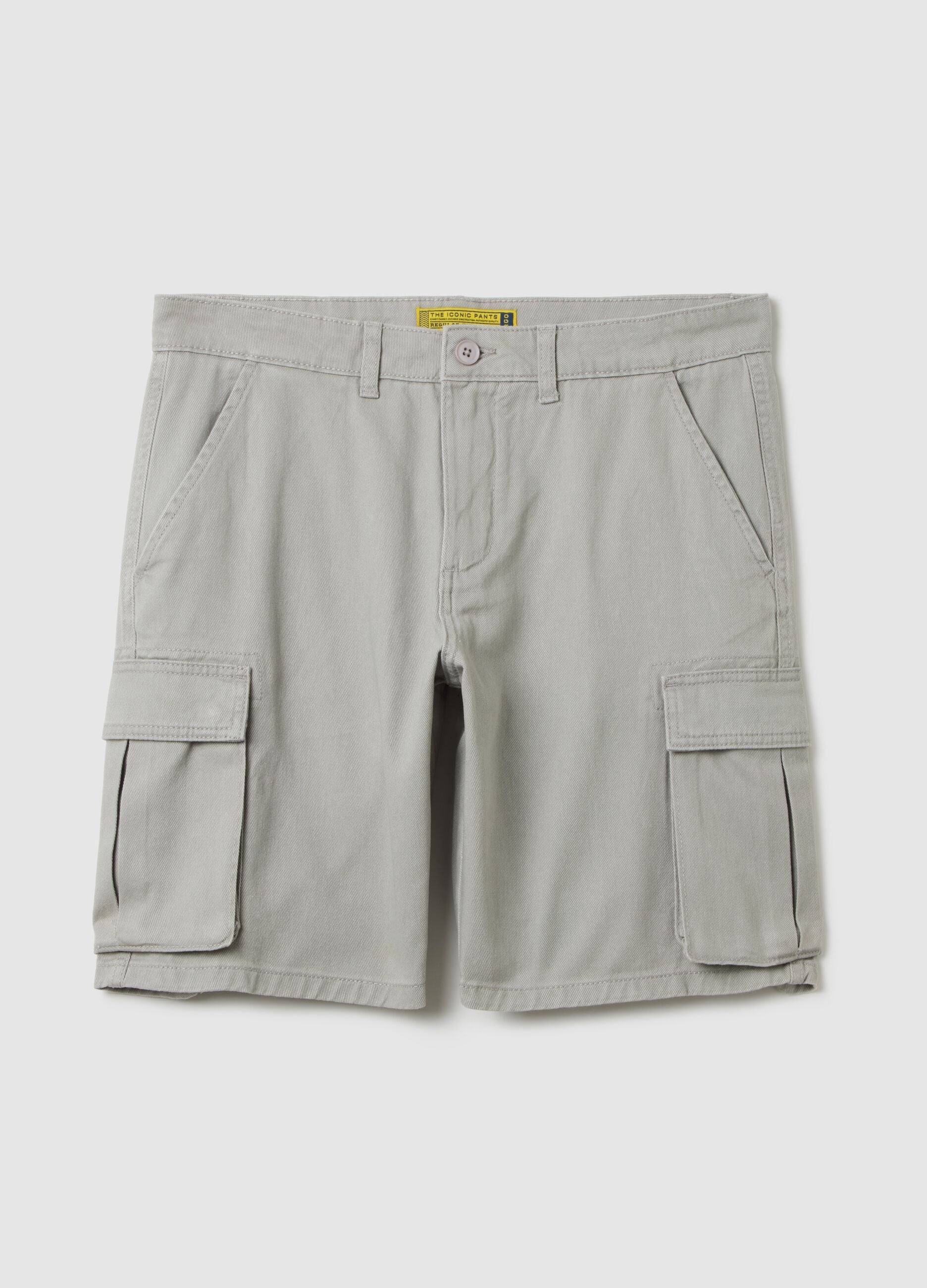 Men's grey pure cotton regular fit shorts