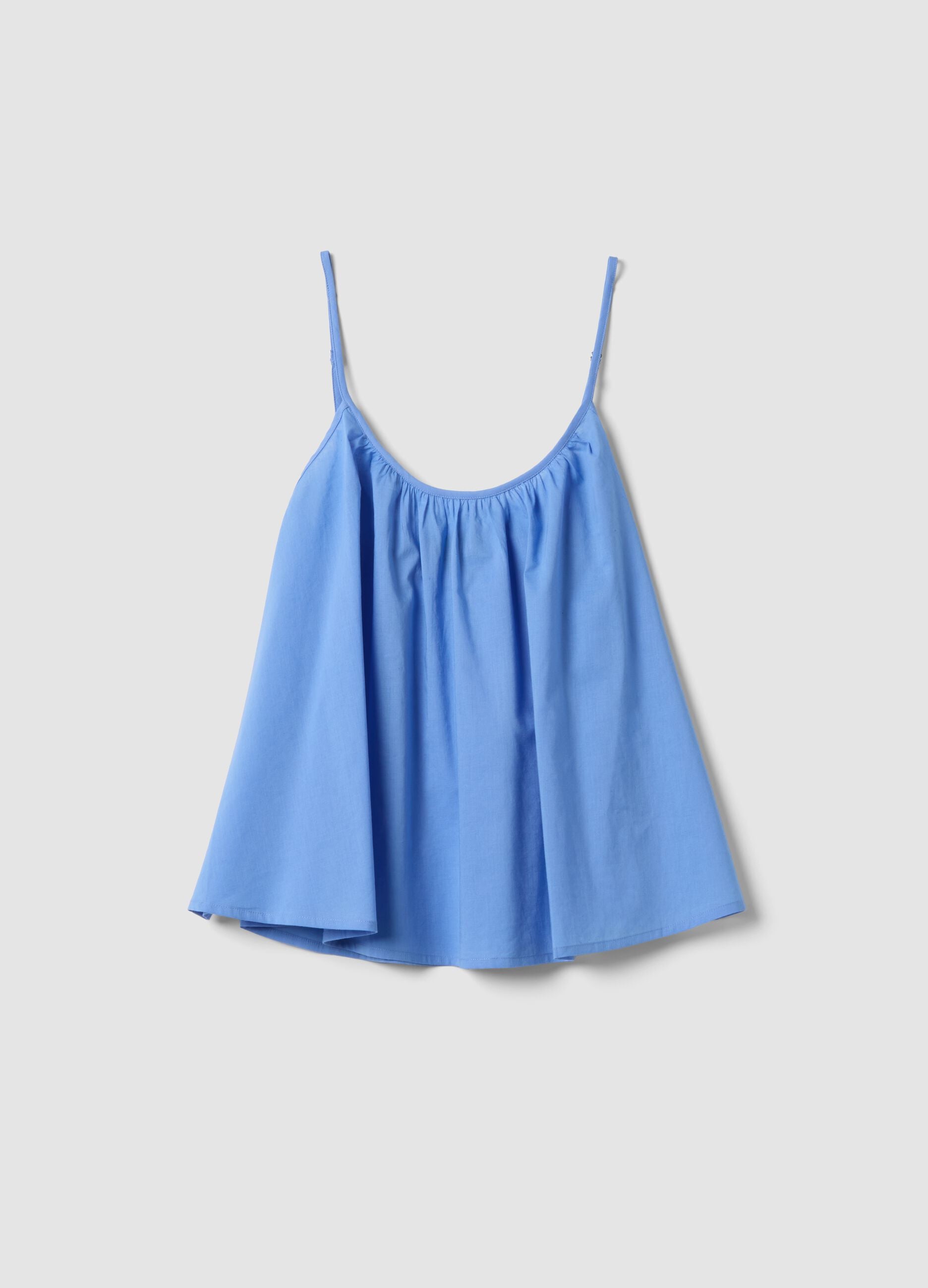Blue pure cotton camisole with thin straps