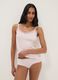 Regular fit pink pure cotton vest with lace trim_0