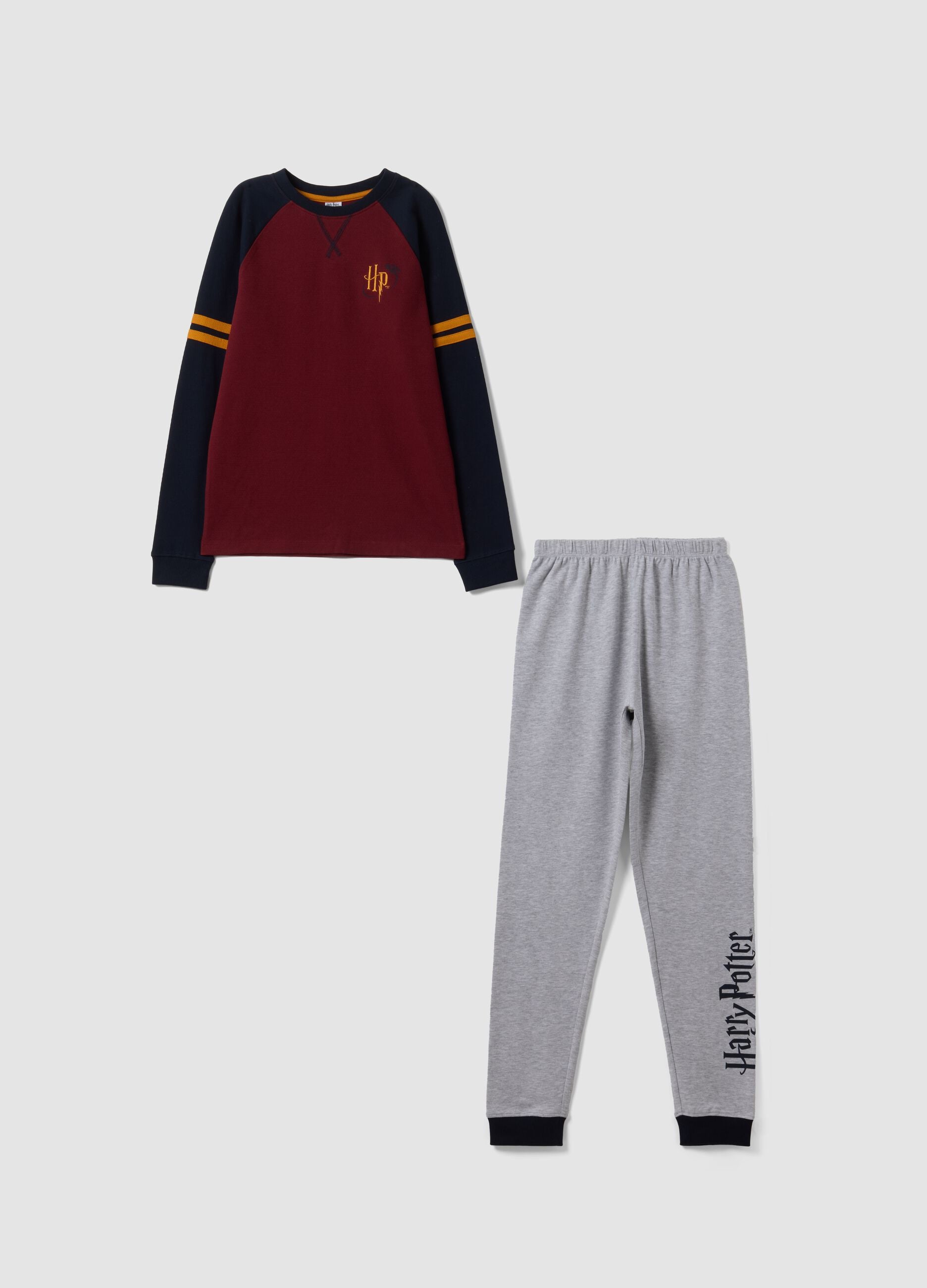 Multicolour organic cotton crew-neck Harry Potter print pyjamas