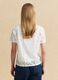 White regular fit t-shirt with floral net pattern_3
