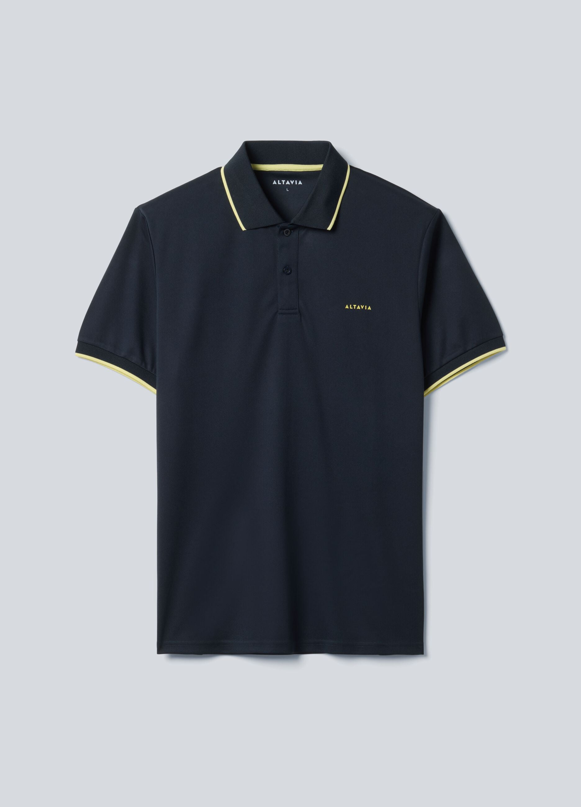 ALTAVIA COURT black sports polo in technical fabric