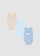 Three-pack sleeveless bodysuits in multicolour pure cotton for newborns_0