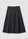 Long grey stretch-viscose skirt, regular fit_4