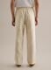 White pure linen trousers with regular fit_2