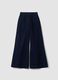 Blue wide-leg stretch cotton jeans_4