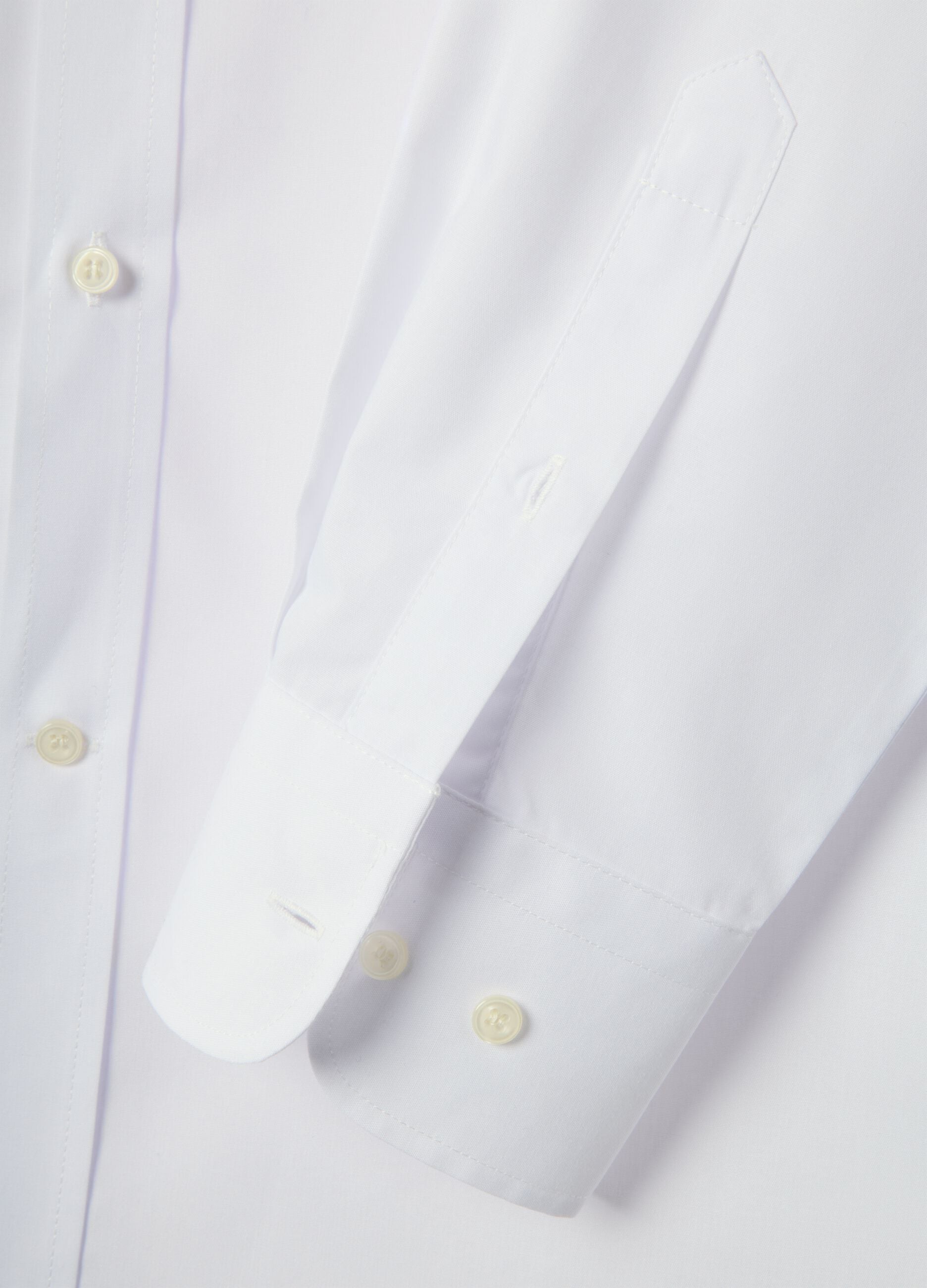 White cotton blend shirt regular fit easy iron