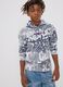 White cotton-blend hoodie with all-over graffiti print for boys_0