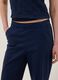 Blue stretch cotton trousers with elasticated waist_3