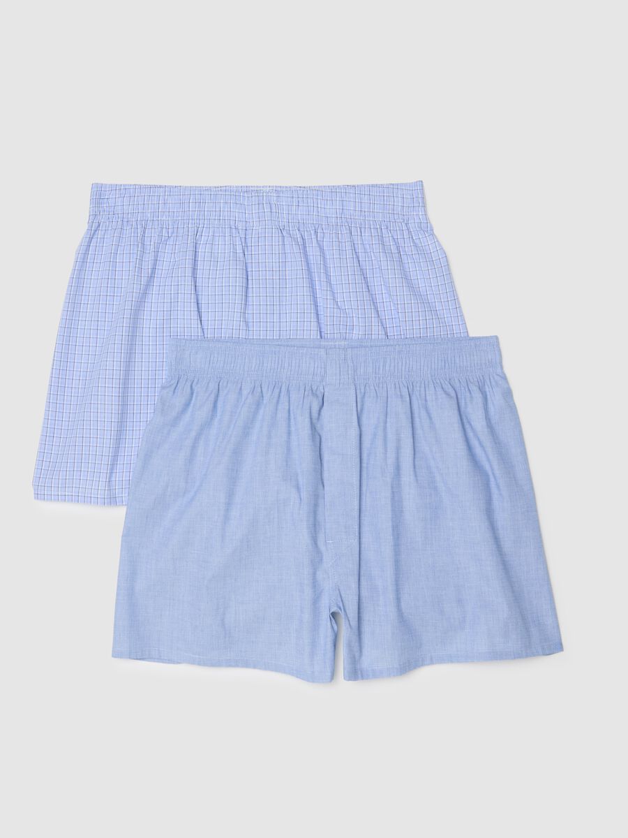 Bipack boxer in puro cotone organico azzurro regular fit_4