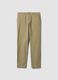 Beige slim-fit stretch cotton twill chino trousers_4