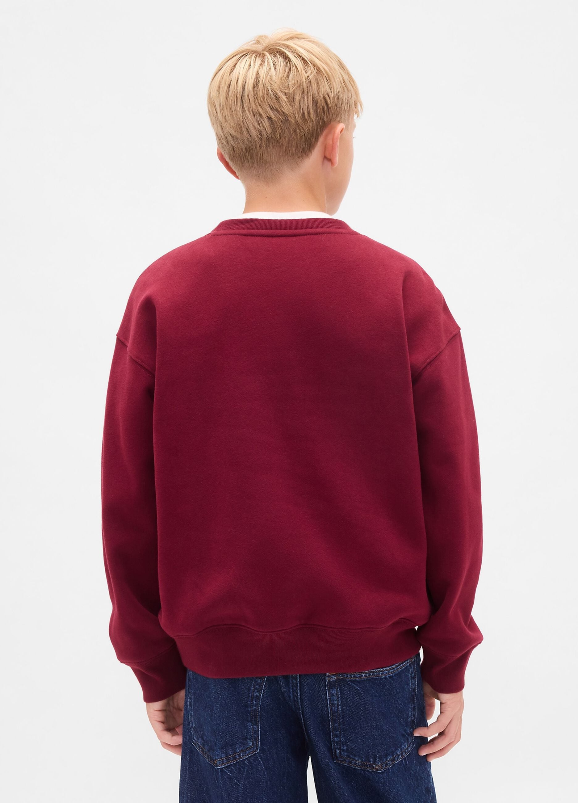 Red crewneck sweatshirt