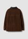 Brown regular-fit shacket with contrast collar_6