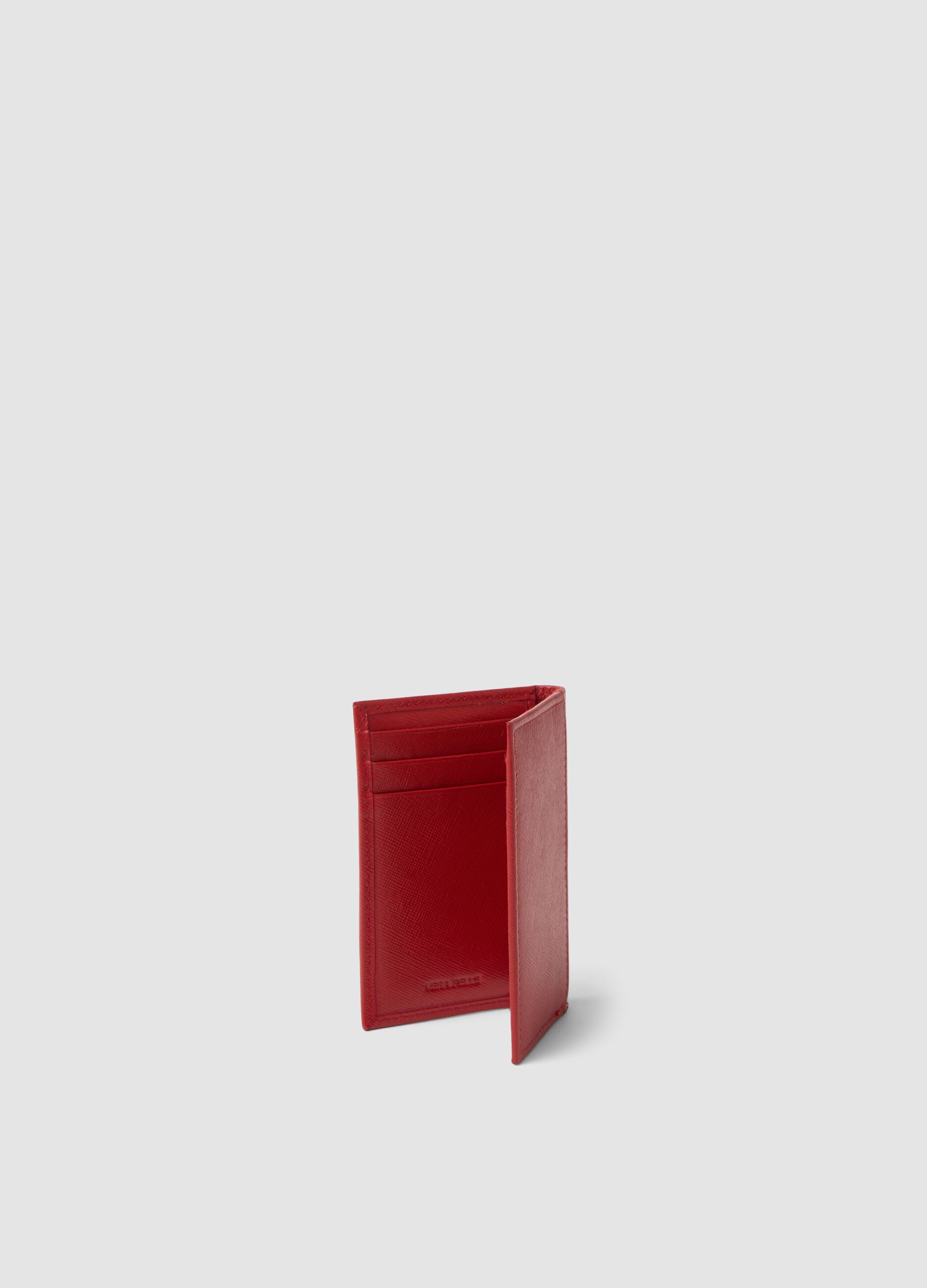 Portafoglio rosso in vera pelle