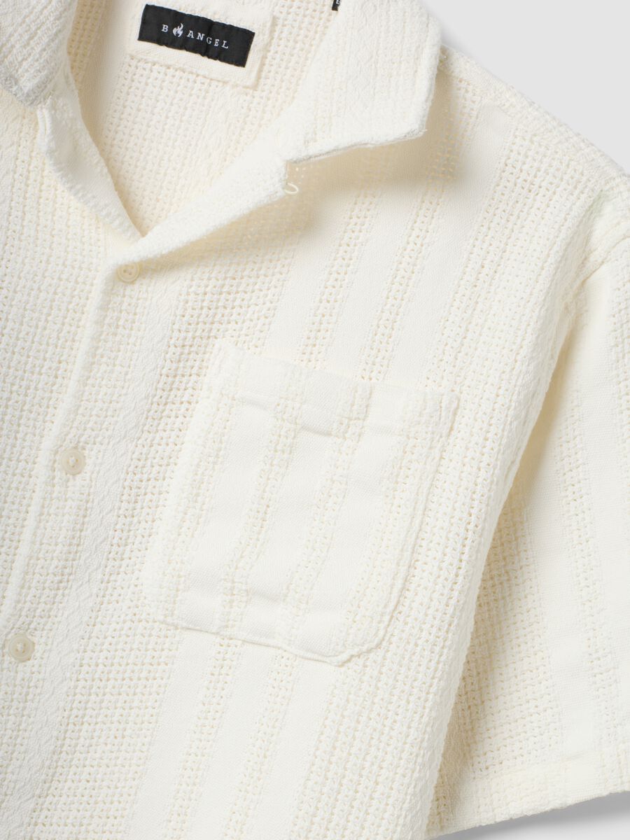 White short-sleeve pure cotton shirt_5