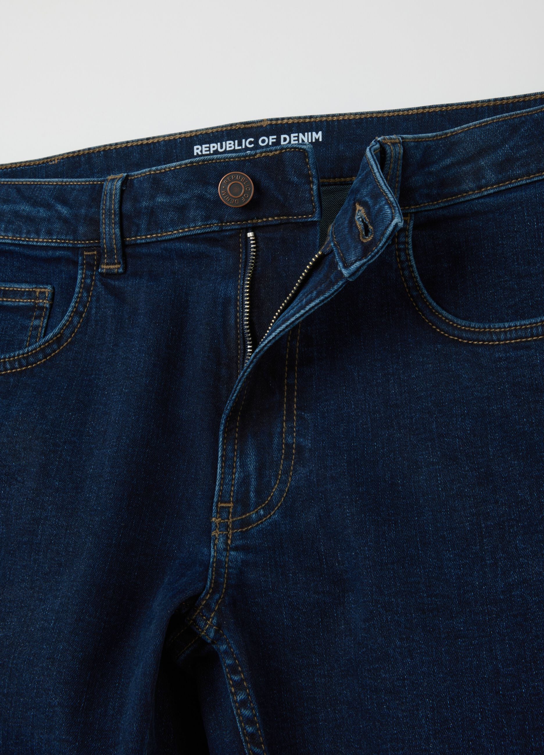 Men's Dark Blue Slim Fit Denim Jeans