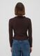Brown viscose-blend polo-collar jumper, regular fit_3