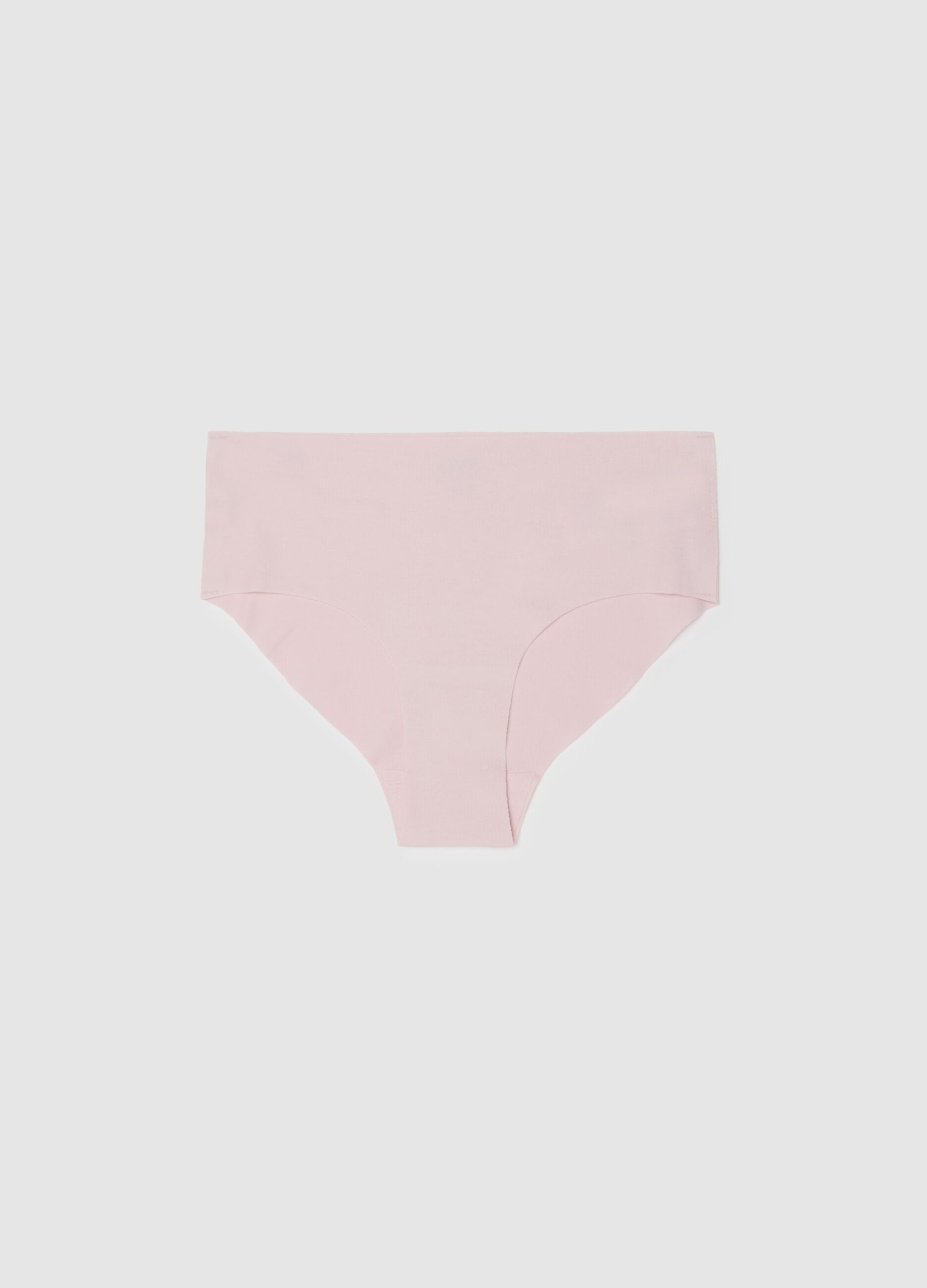 Regular fit pink stretch cotton briefs