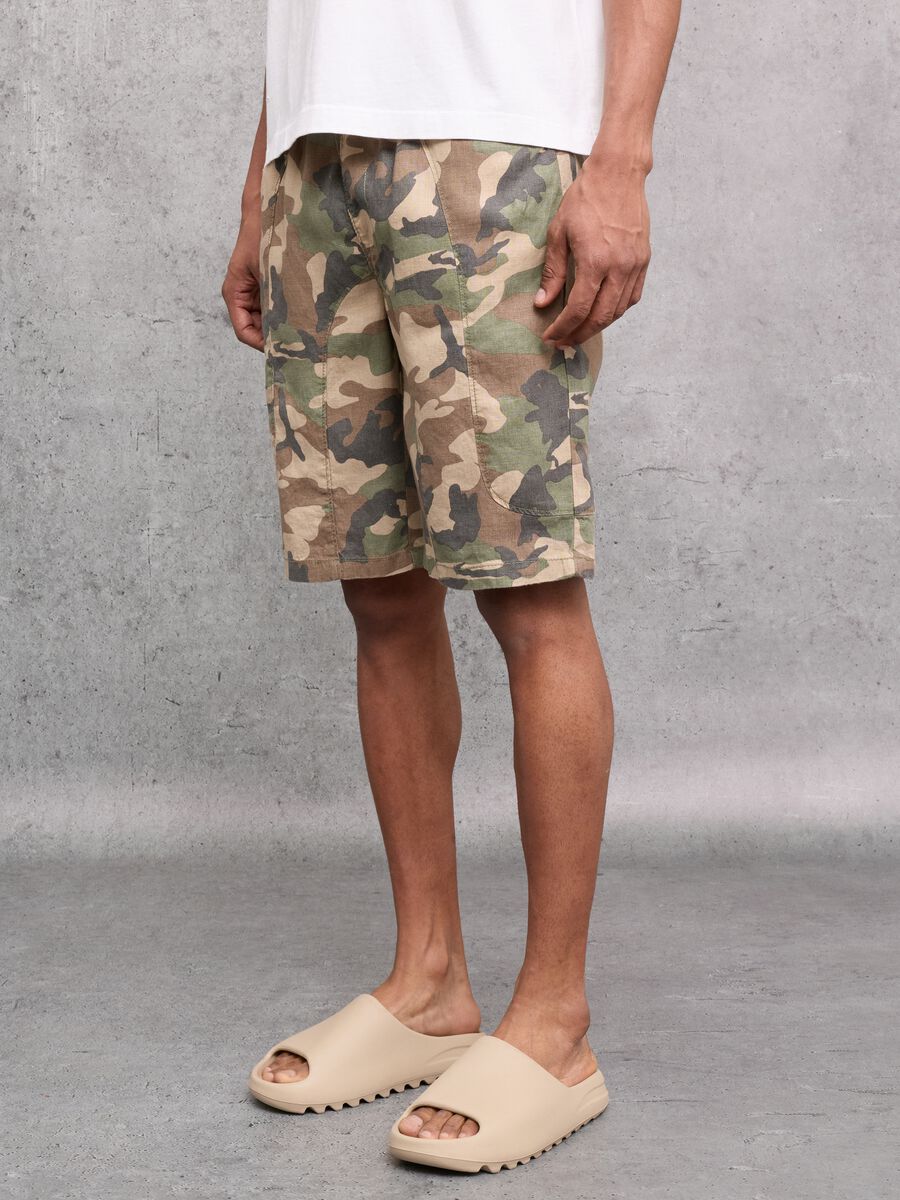 100% Linen Camo Shorts_2