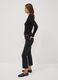 Black stretch-cotton denim flare-fit jeans_0