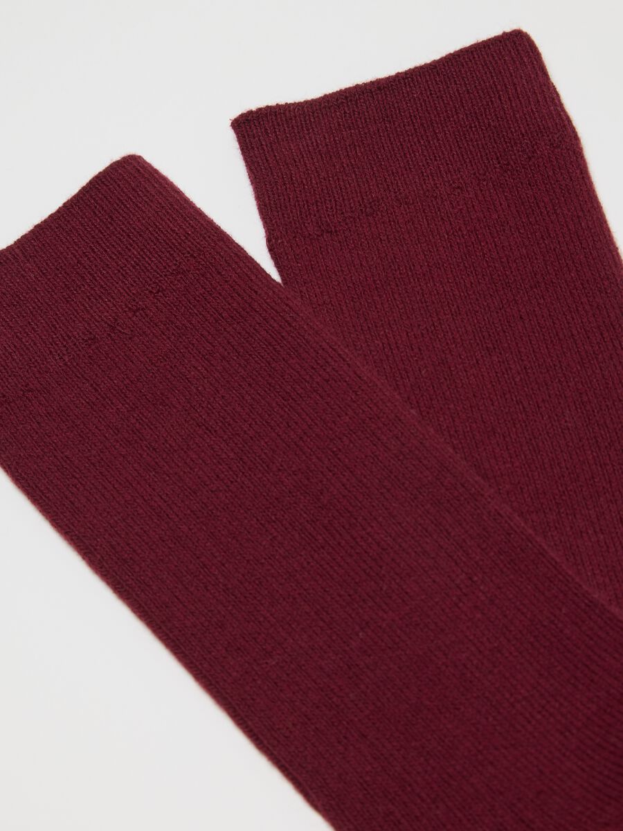 Red midi socks in cotton blend_1