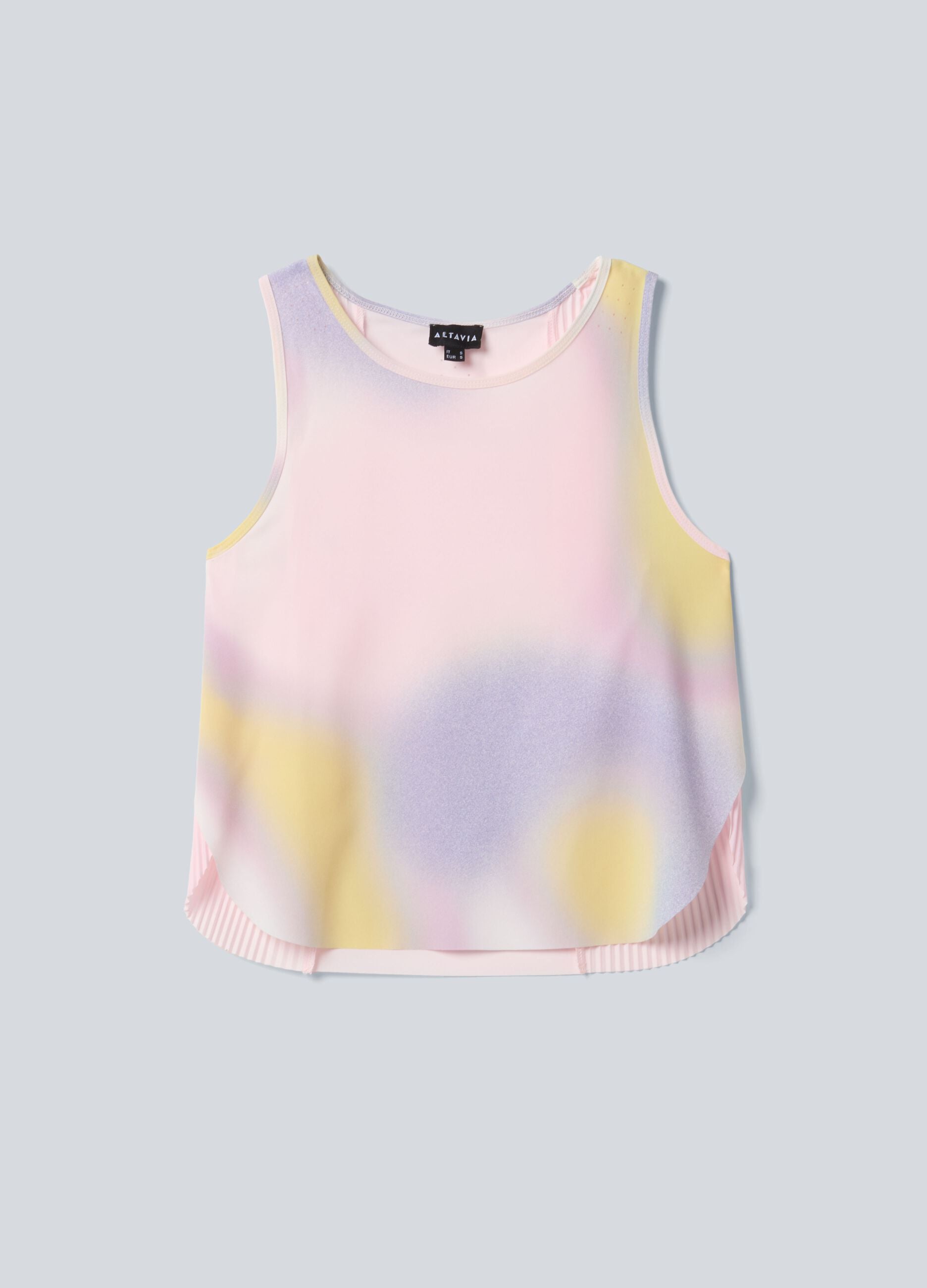 ALTAVIA COURT pleated technical sports vest with tie-dye effect