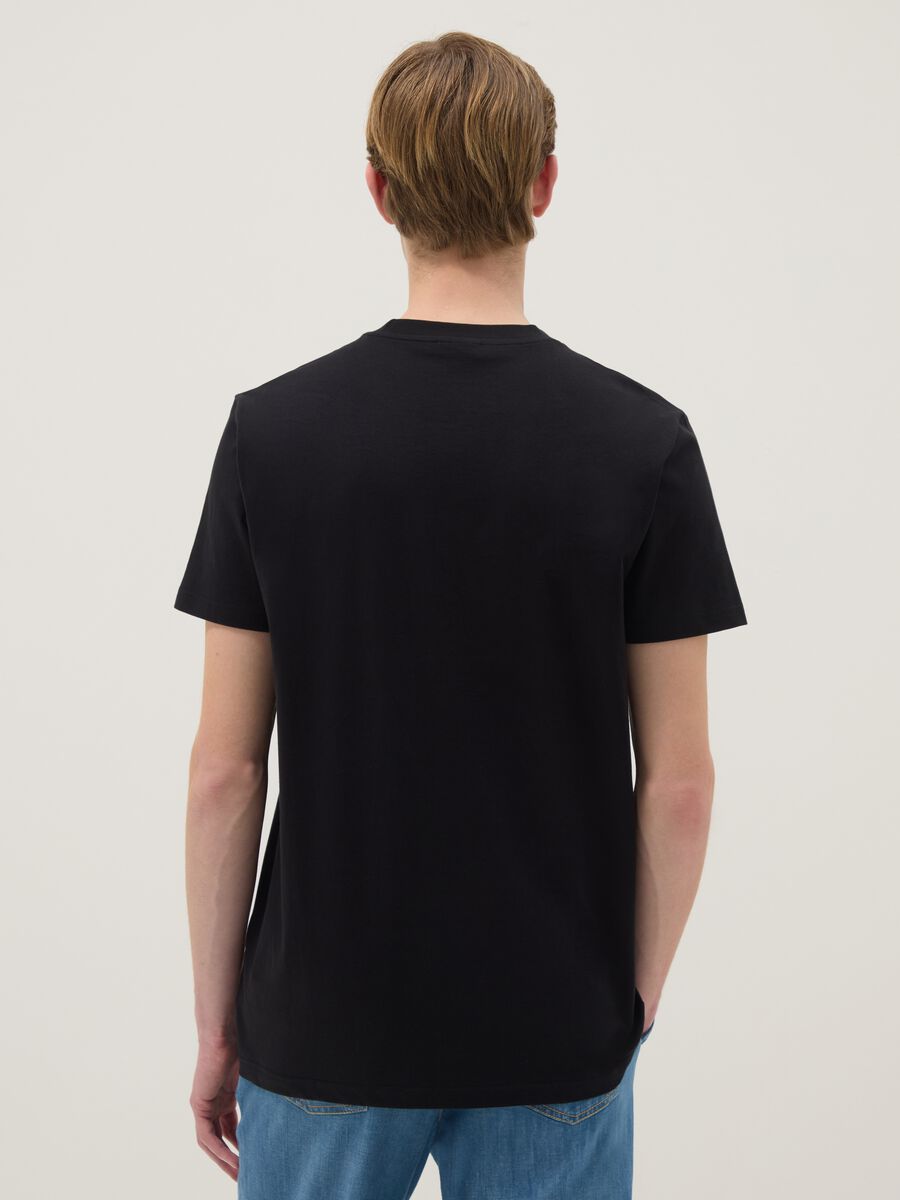 Black pure cotton regular fit T-shirt with Hard Rock Cafe logo_2